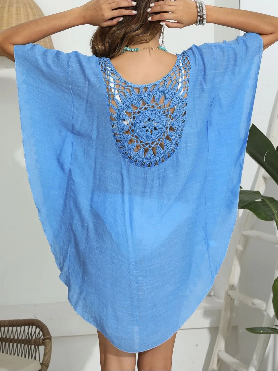Tassel Crochet Round Neck Cover Up - Southern Shores Clothing