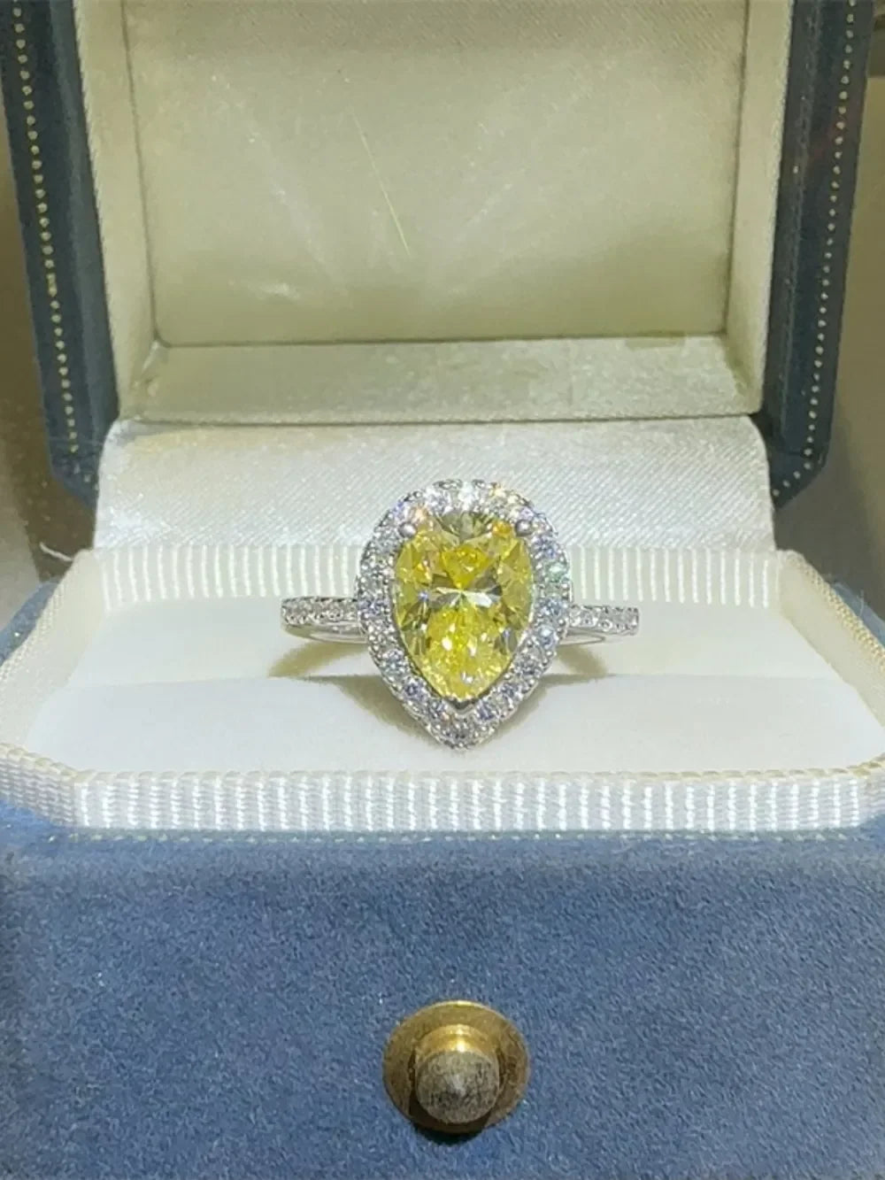 2 Carat Moissanite Teardrop Ring Platinum Plated - Southern Shores Clothing