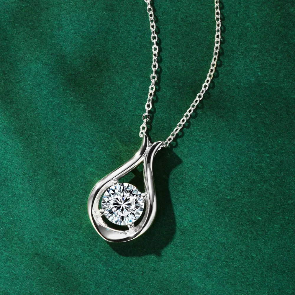2 Carat Moissanite Gold Plated Sterling Silver Necklace - Southern Shores Clothing