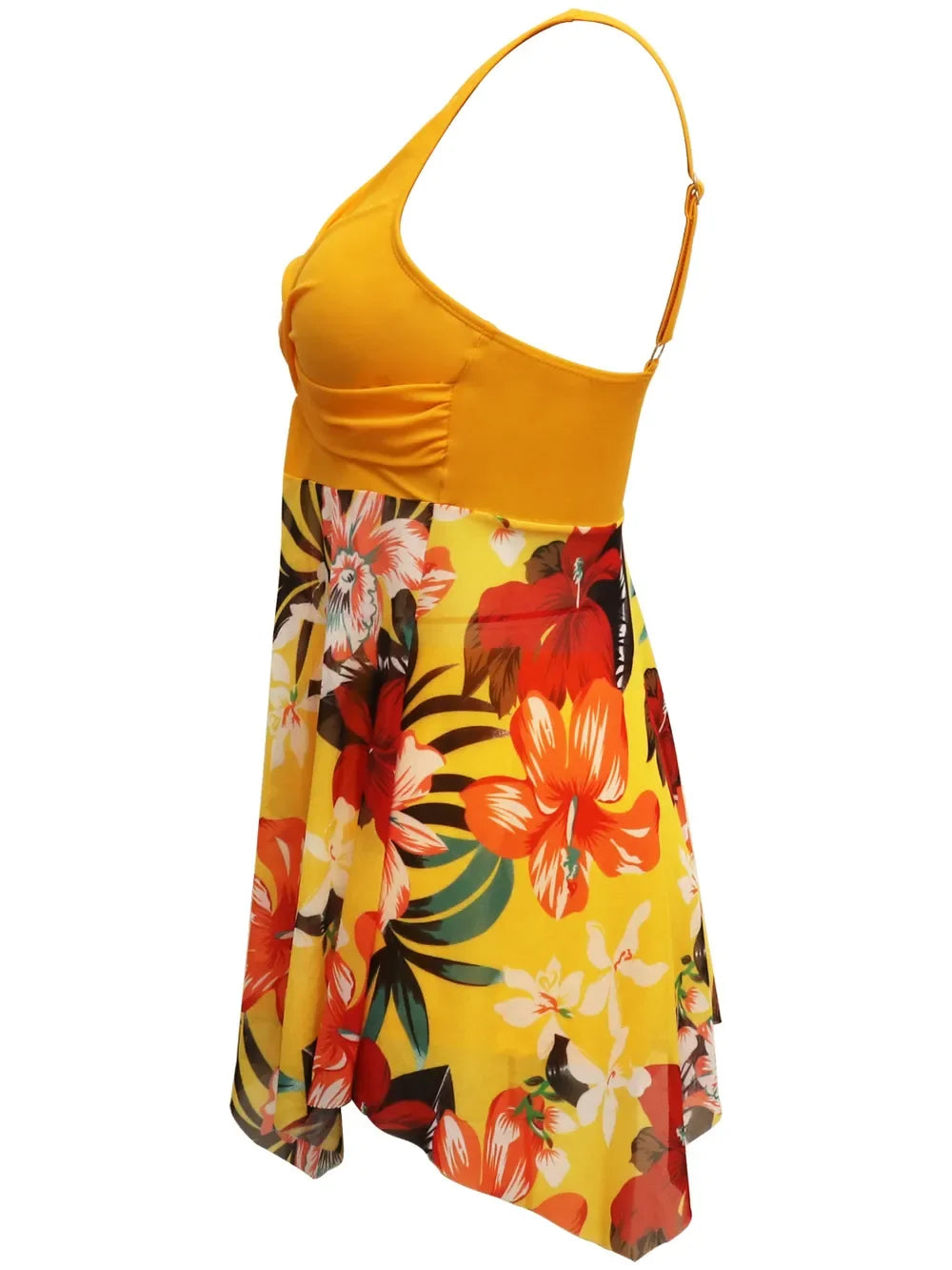 Two-Piece Swim Set With Wide Straps And Floral Print Pattern - Southern Shores Clothing