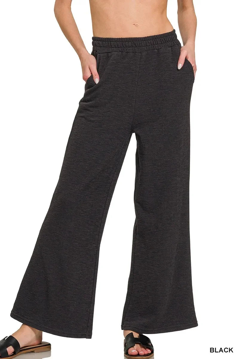 Breathable Cotton Slub Wide Leg Pants Everyday Comfort - Southern Shores Clothing