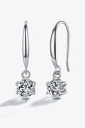 2 Carat Moissanite Drop Earrings Minimalist Six Prong - Southern Shores Clothing