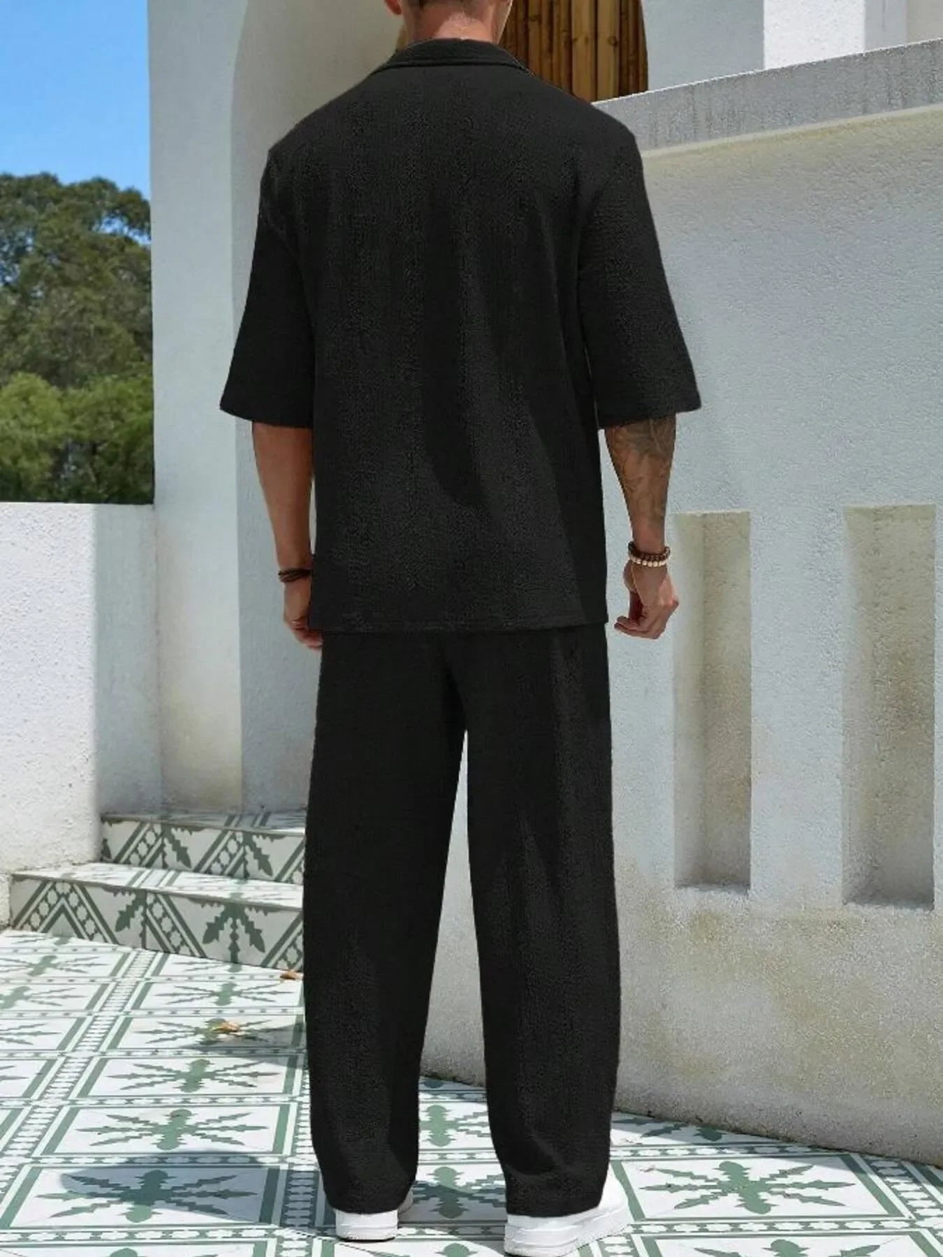 Men's Plus Size Half Sleeve Top and Pants Set - Southern Shores Clothing