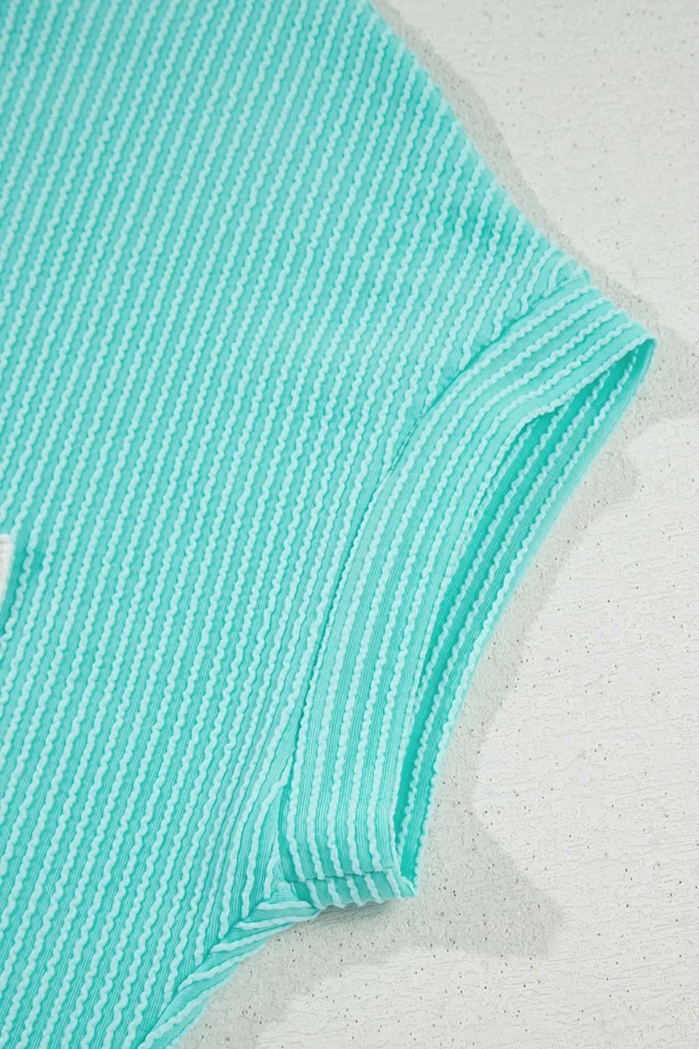 Corded Knit Pocketed Crew Neck T Shirt, Casual - Southern Shores Clothing