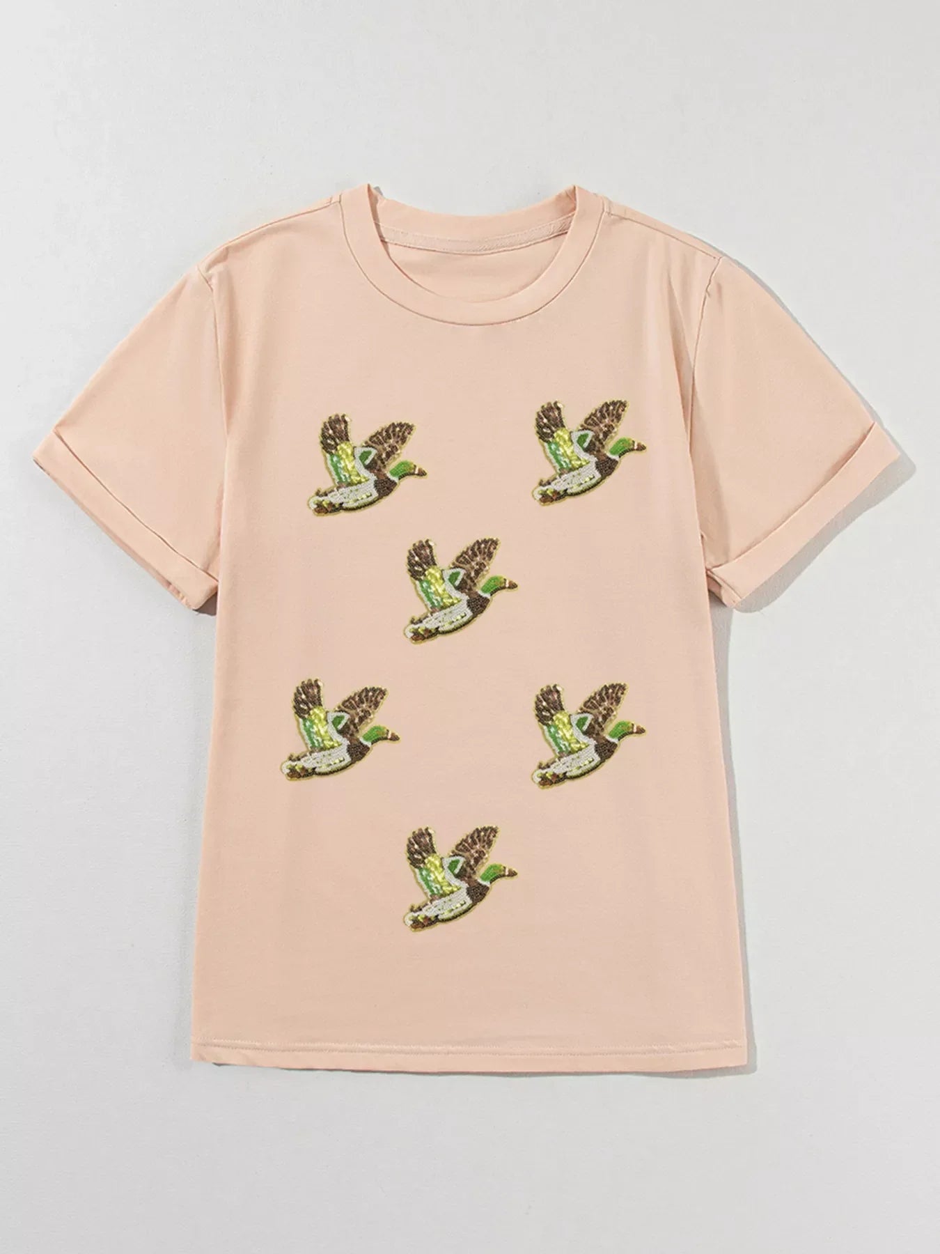 Flying Mallard Sequin Patched Short Sleeve Tee - Southern Shores Clothing