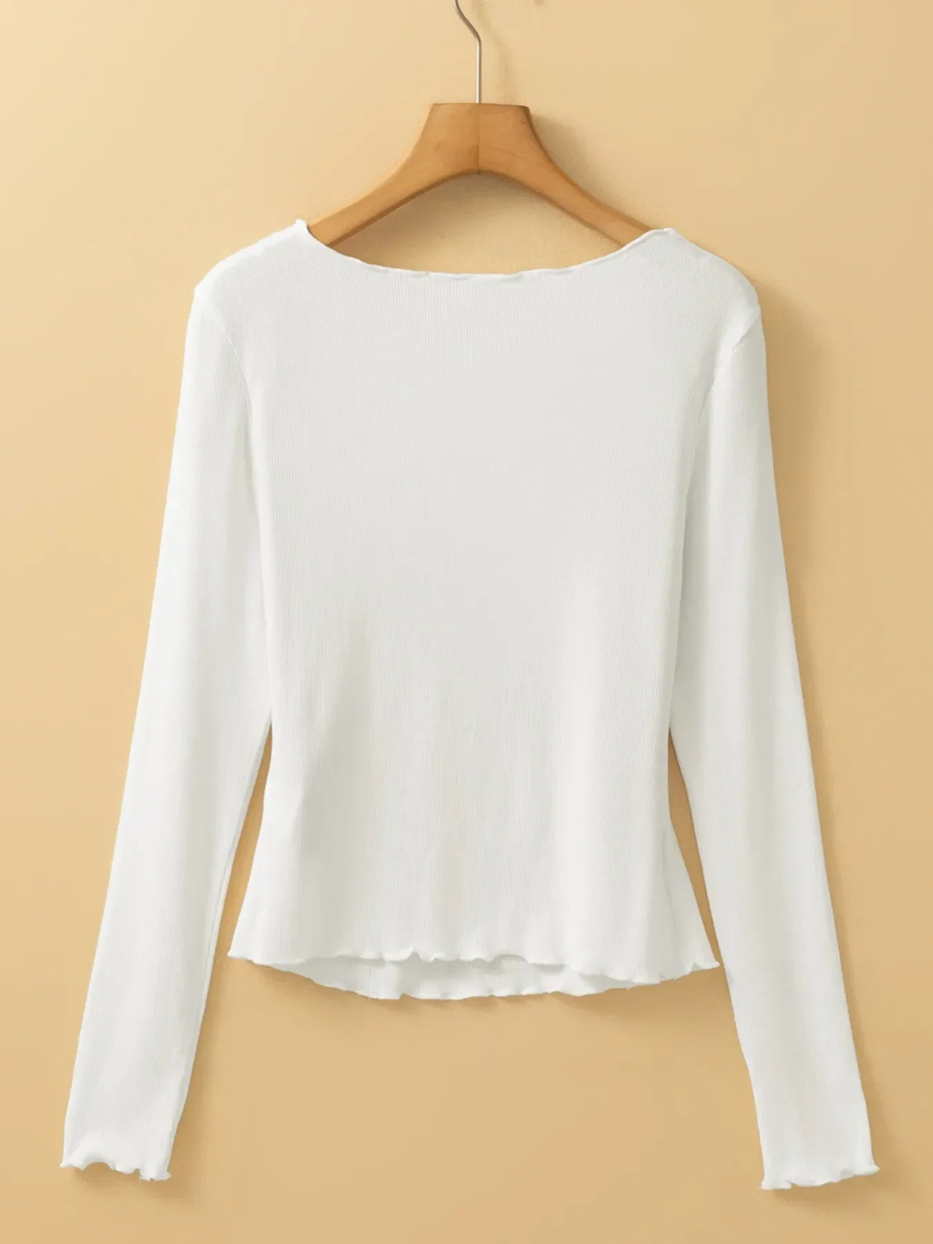 Stretchy Long Sleeve T Shirt With Exposed Seam Slim Fit - Southern Shores Clothing