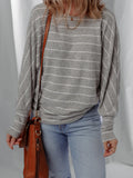 Stripe Dolman Sleeve Drop Shoulder Top - Southern Shores Clothing