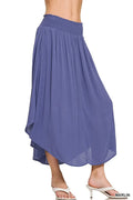 Woven Crinkle Smocked Waist Maxi Skirt With Pockets - Southern Shores Clothing