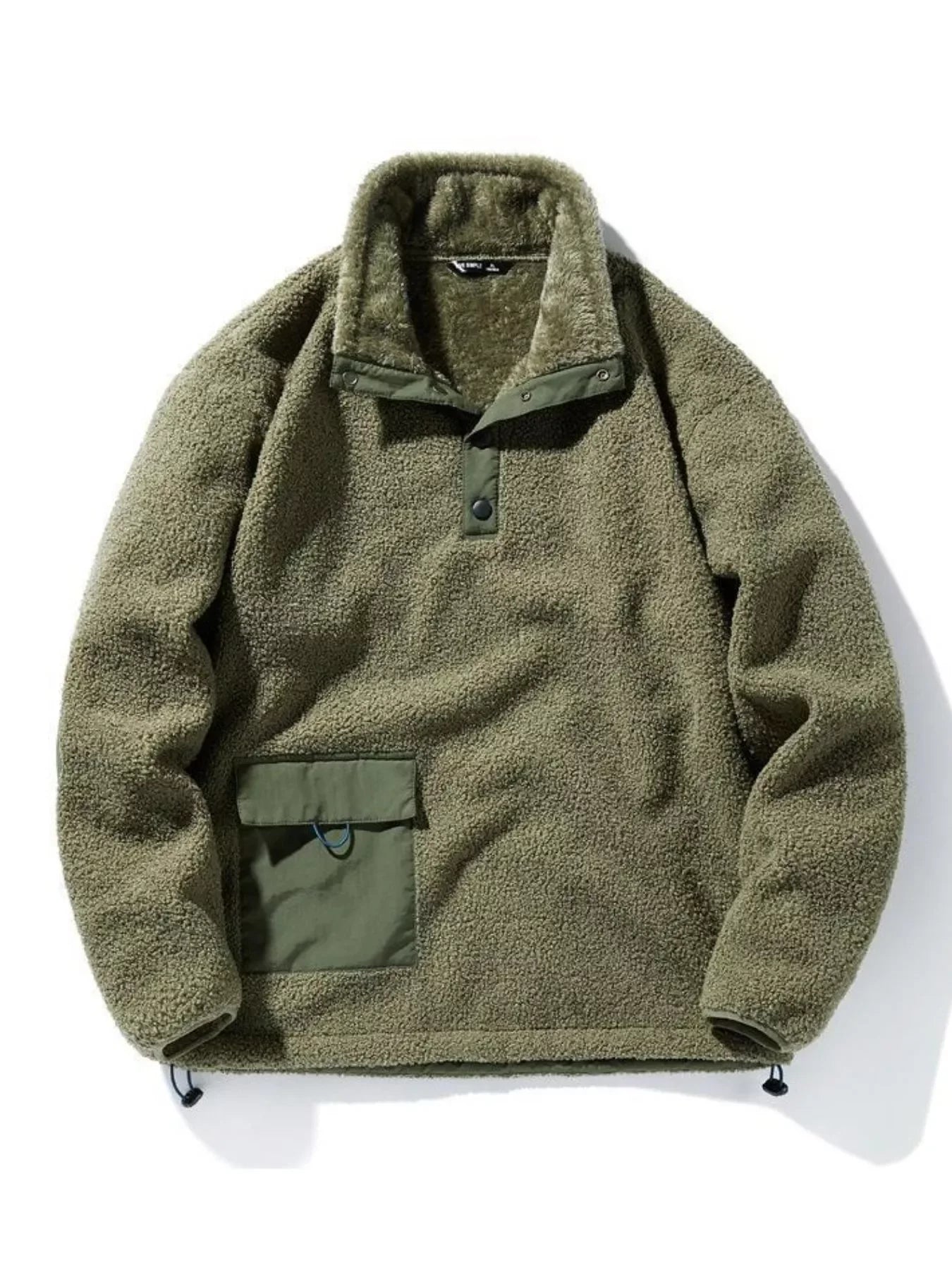 Plus Size Drawstring Fleece Top Hooded Oversized - Southern Shores Clothing
