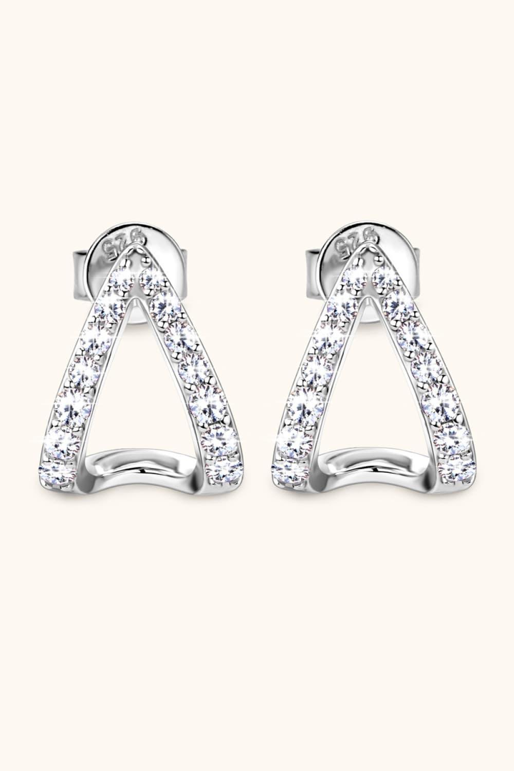 Minimalist Moissanite 925 Sterling Silver Earrings - Southern Shores Clothing