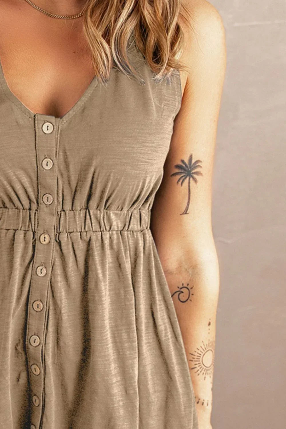 Casual Sleeveless Button Down Mini Magic Dress - Southern Shores Clothing