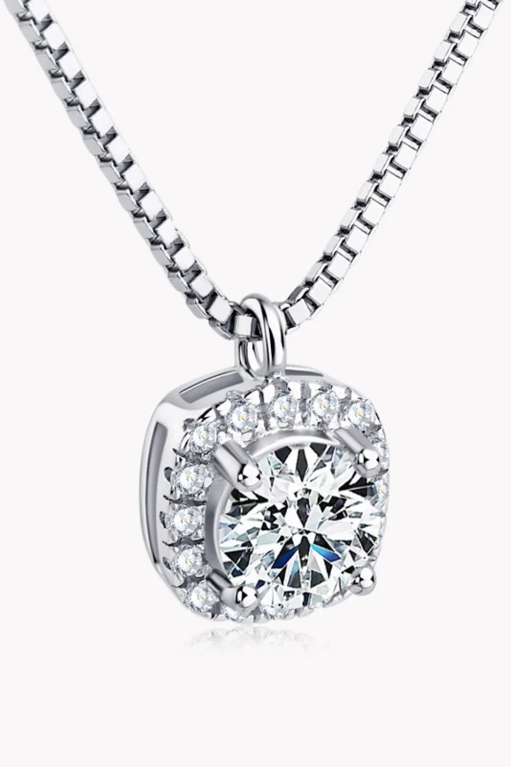 Platinum-Plated Moissanite Necklace Minimalist Coast Jewelry - Southern Shores Clothing