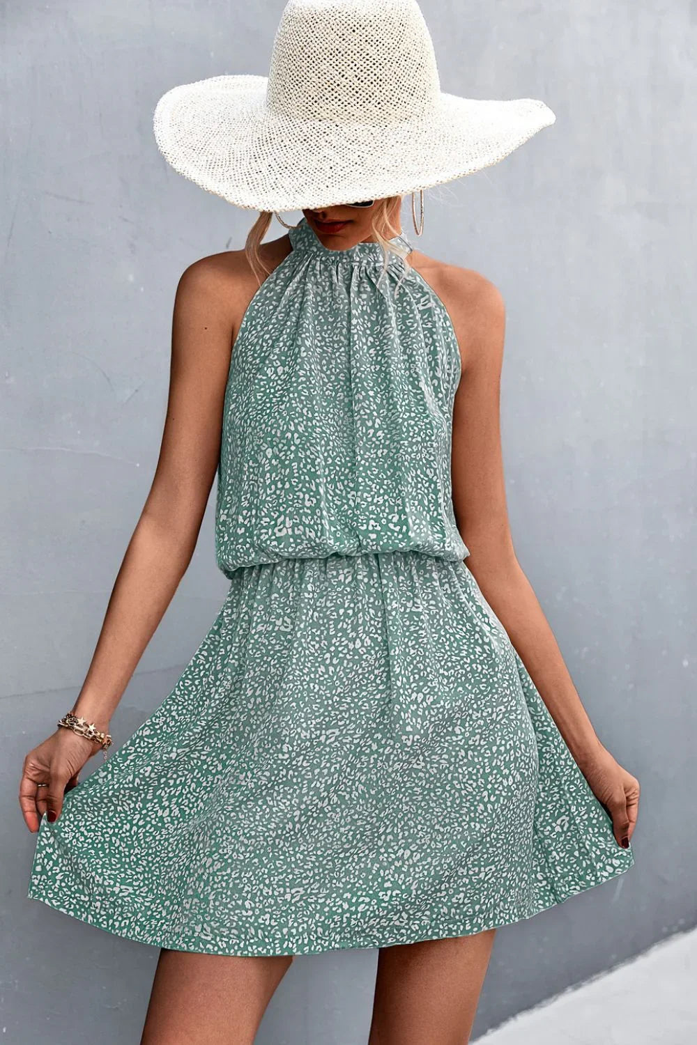 Floral Tied Sleeveless Mini Dress - Southern Shores Clothing