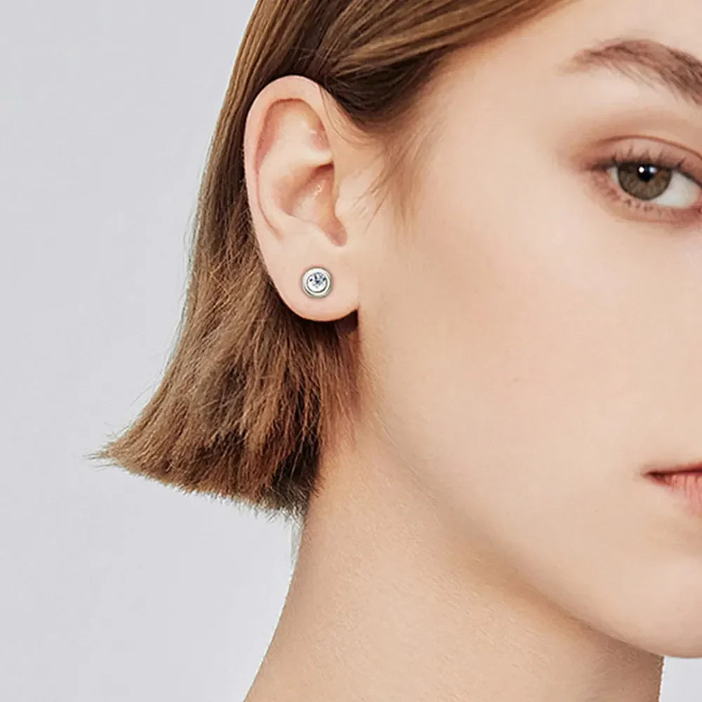 Moissanite Sterling Silver Stud Earrings - Southern Shores Clothing