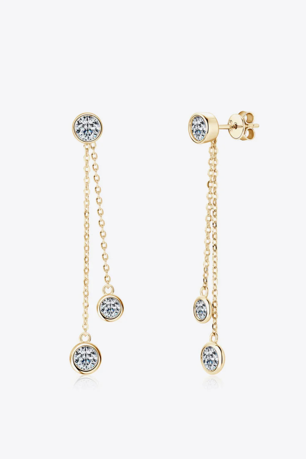 2.6 Carat Moissanite Sterling Silver Earrings - Southern Shores Clothing