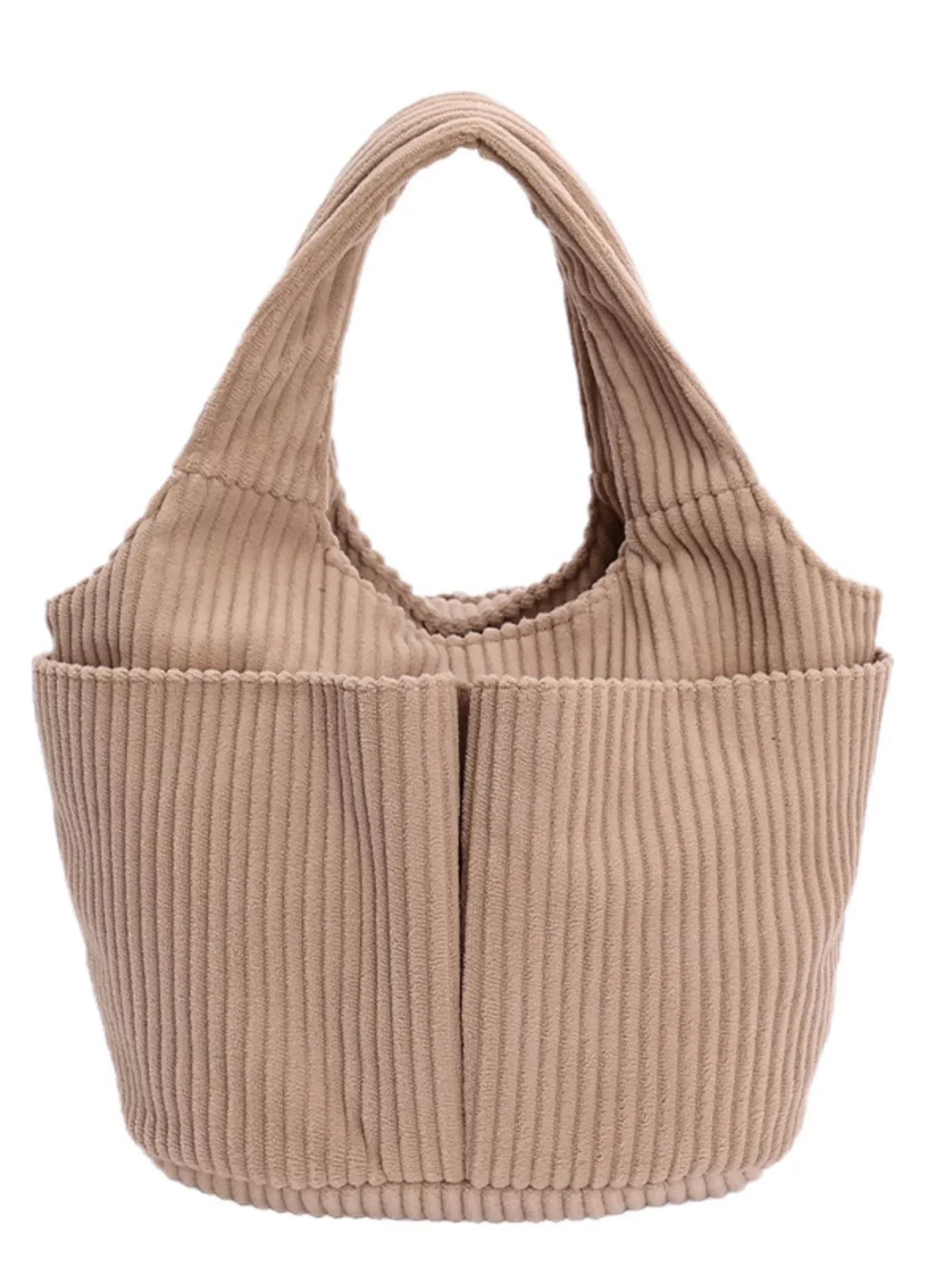 Corduroy Handbag With Classic Silhouette - Southern Shores Clothing