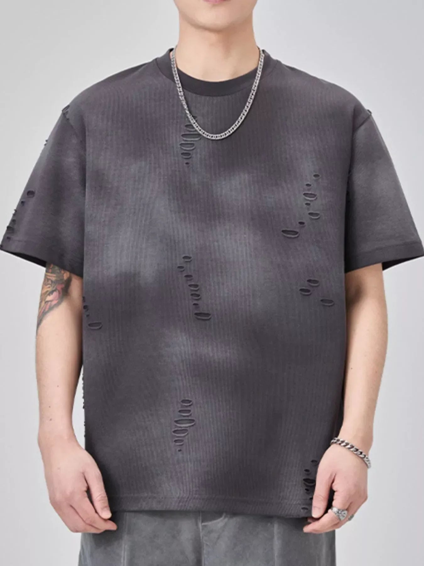 Distressed Oversized T Shirt With Relaxed Fit - Southern Shores Clothing