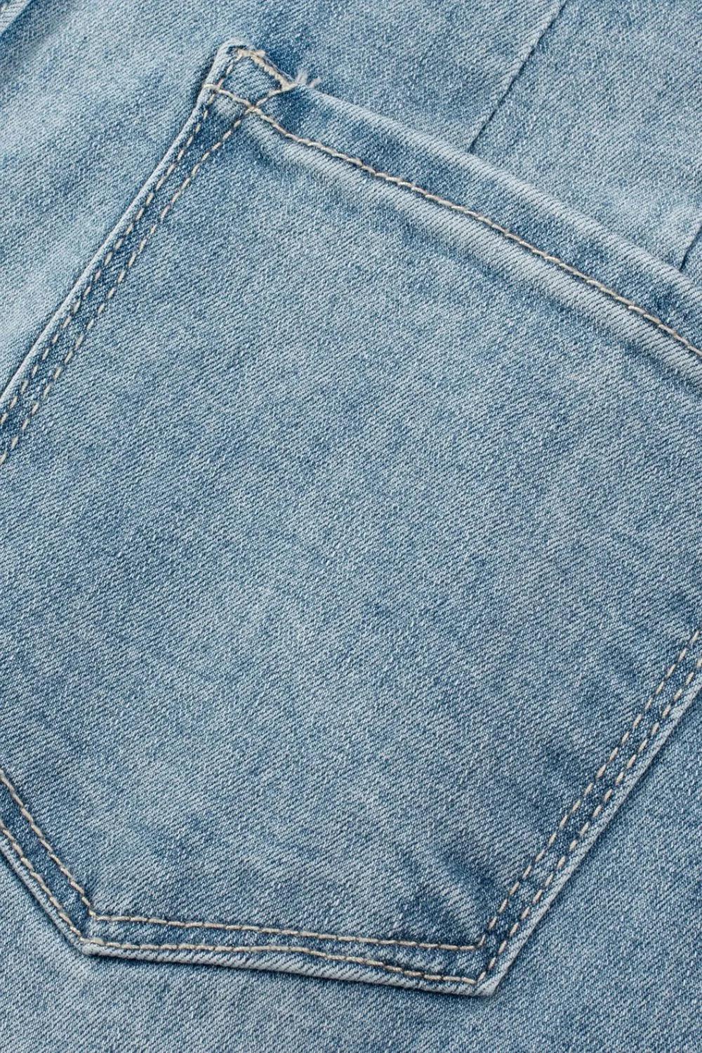 Classic Nautical Inspired High Waist Button Fly Jeans