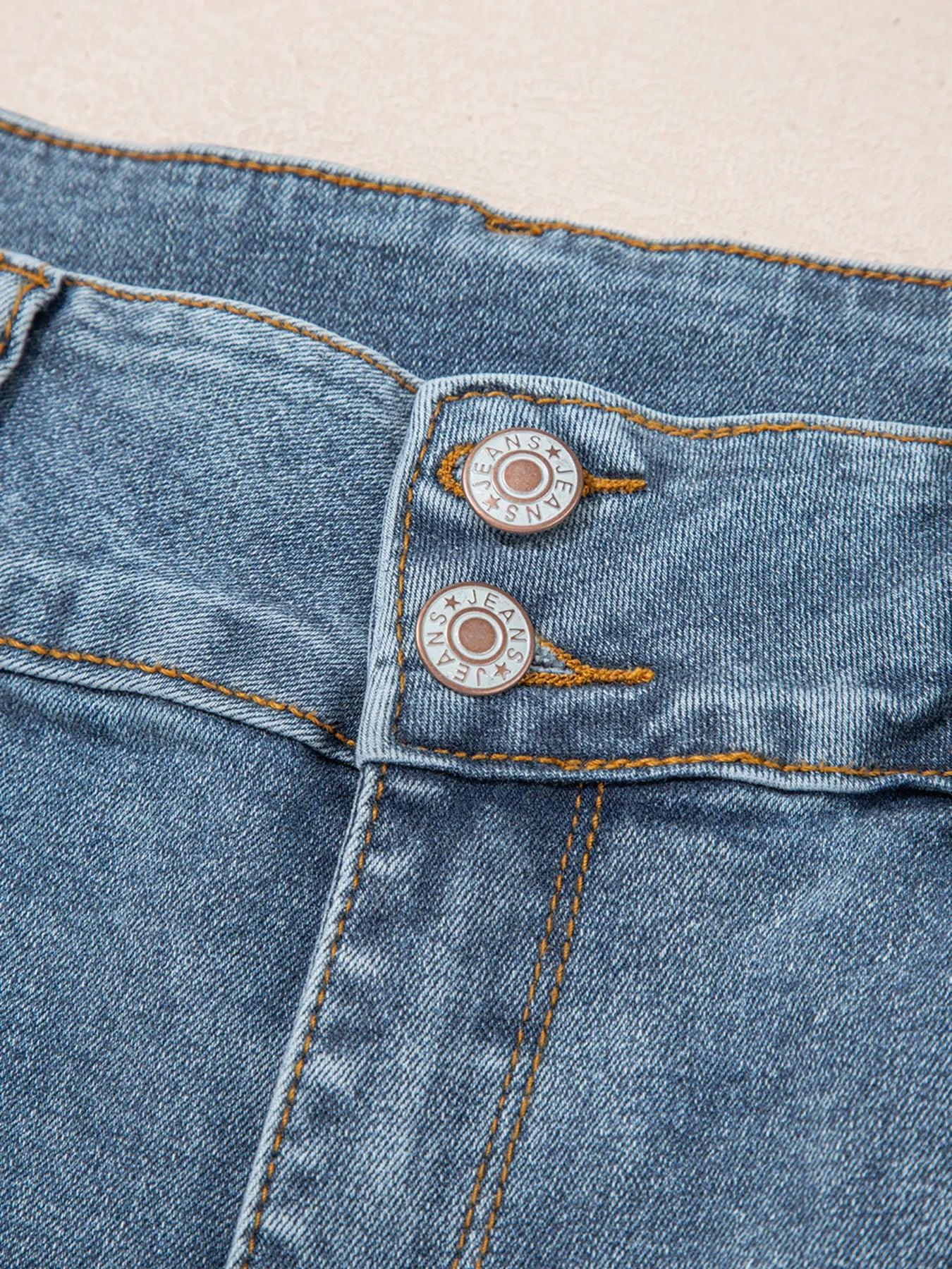 Coastal High-Waisted Flare Jeans With Seam Detail - Southern Shores Clothing