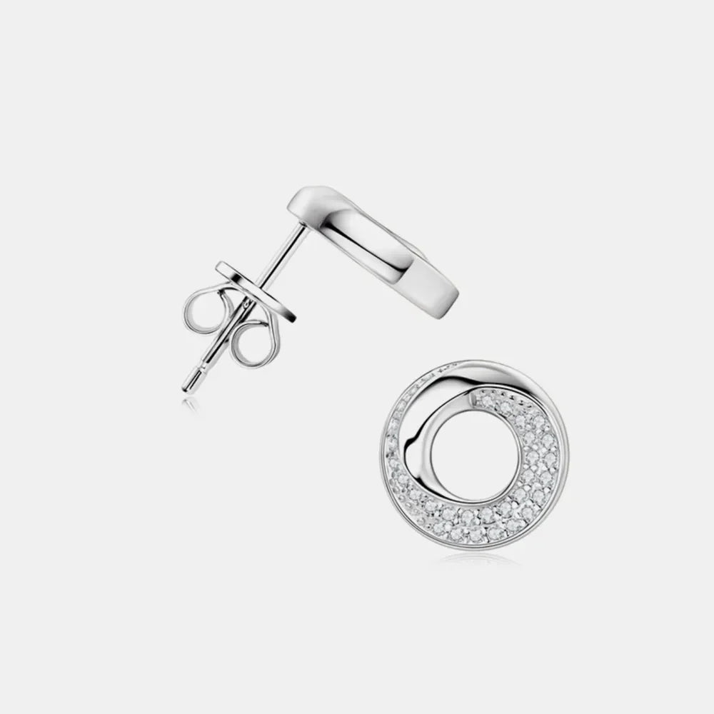 Sterling Silver Inlaid Moissanite Earrings - Southern Shores Clothing