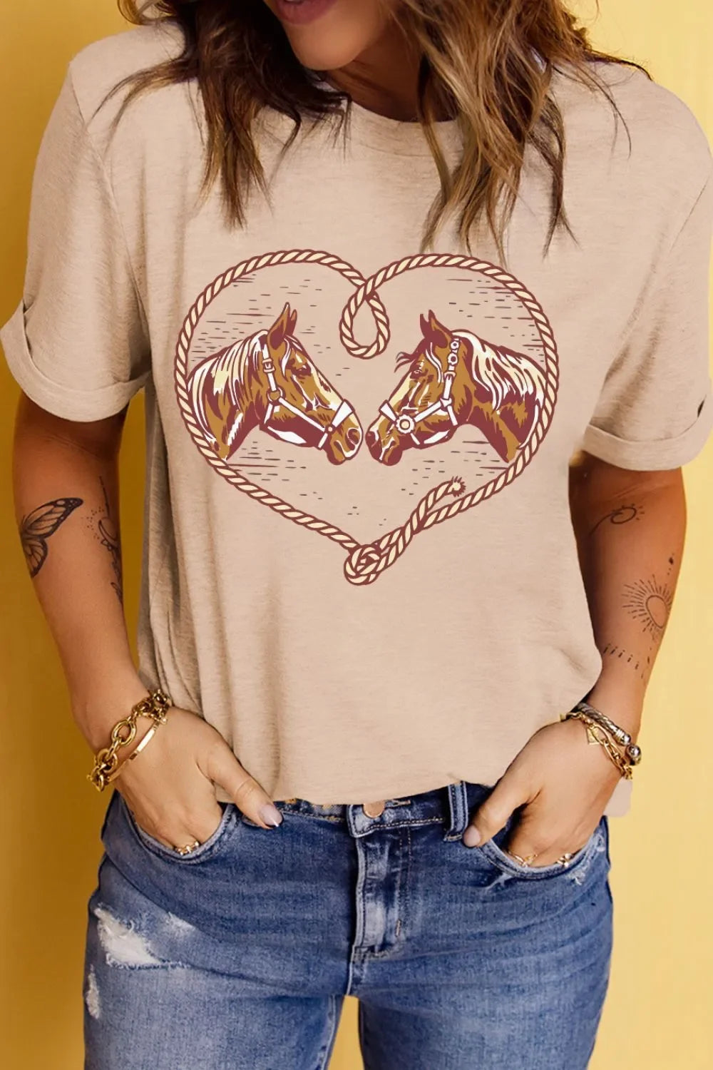 Rodeo Horse Graphic Western Cowgirl T Shirt - Southern Shores Clothing