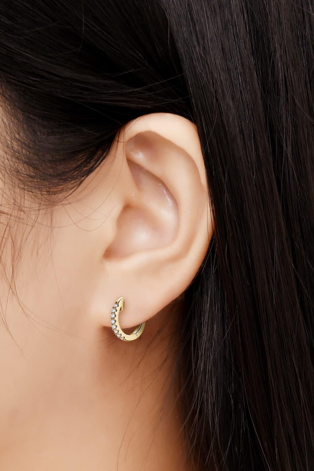 Minimalist Moissanite Sterling Silver Huggie Earrings - Southern Shores Clothing