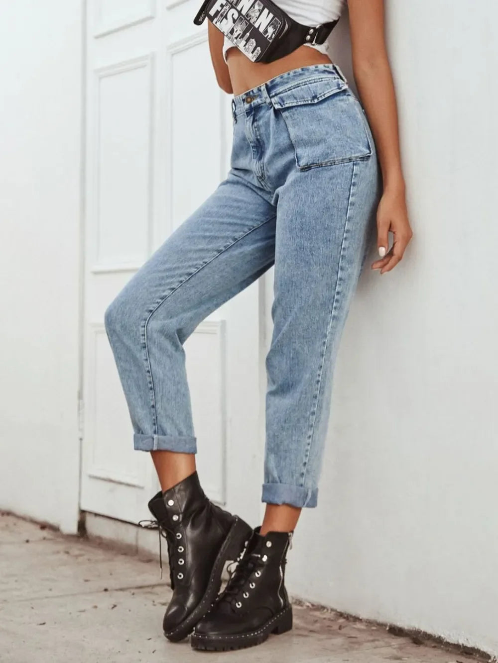 Charleston Inspired High Waist Straight Leg Jeans - Southern Shores Clothing