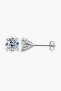 1 Carat Moissanite Sterling Silver Stud Earrings