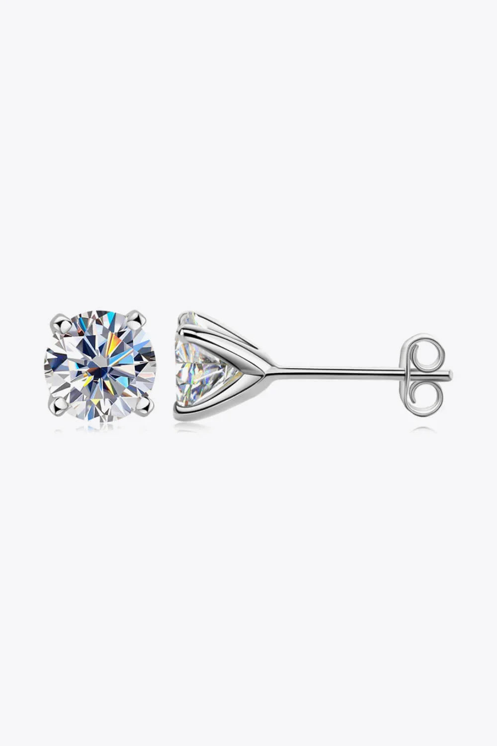 1 Carat Moissanite Sterling Silver Stud Earrings