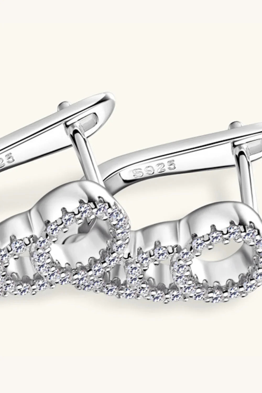 Moissanite Sterling Silver Earrings With Platinum Plating - Southern Shores Clothing
