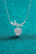 Moissanite Heart Pendant Necklace Sterling Silver - Southern Shores Clothing