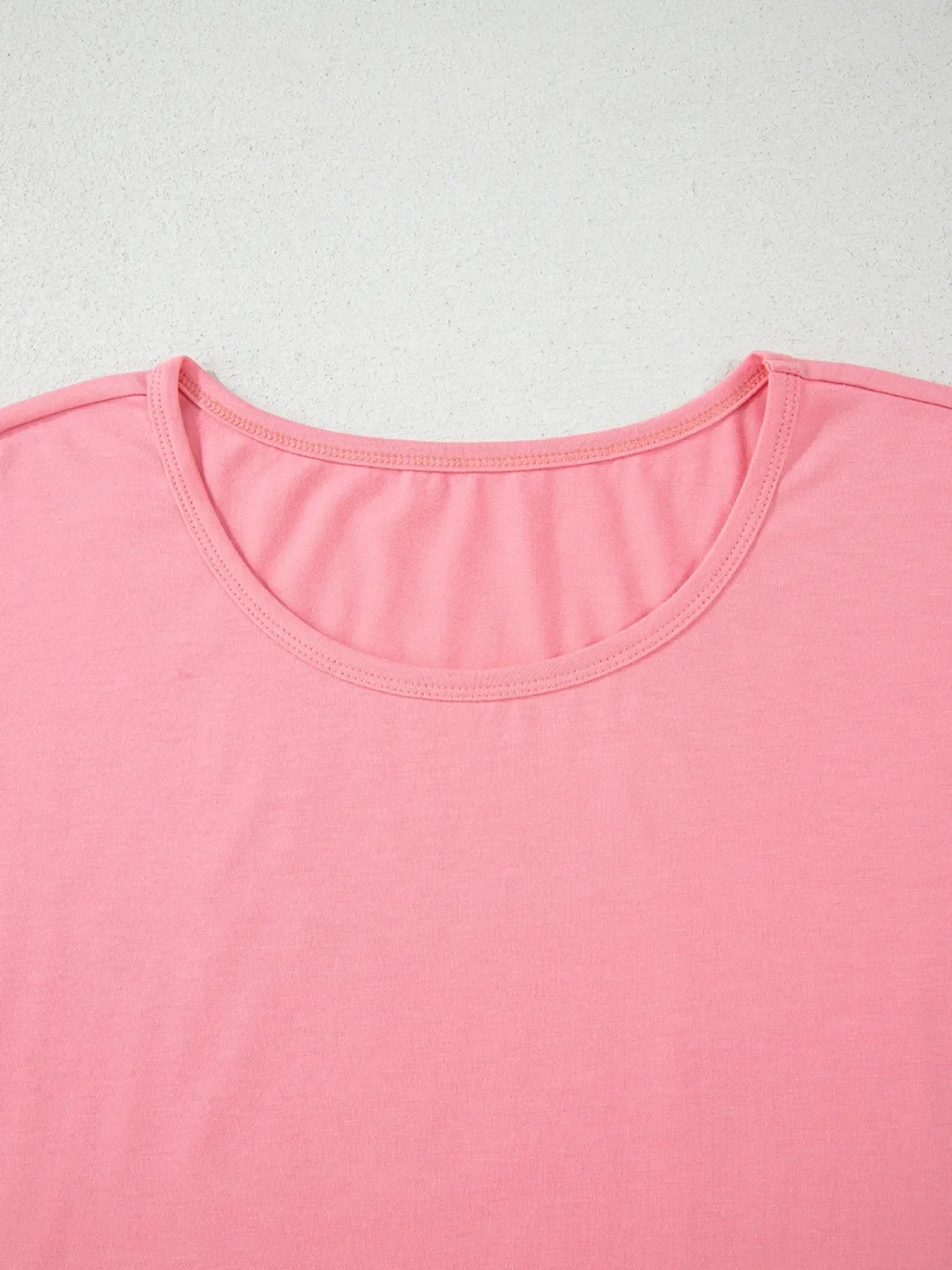 Relaxed Fit Round Neck Ruffle Hem T Shirt With Stretch - Southern Shores Clothing