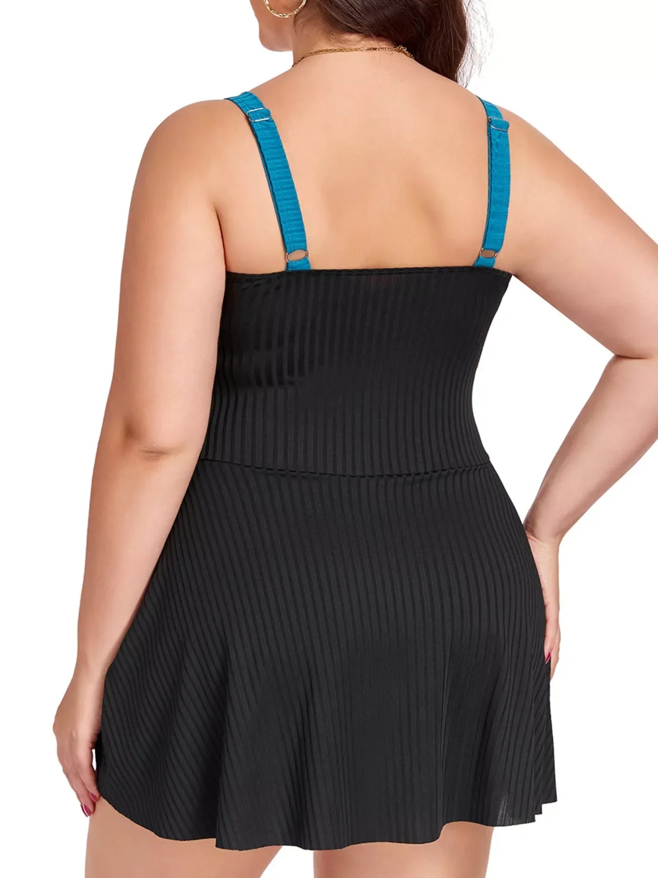 Plus Ruched One Piece Swim Dress With Removable Padding - Southern Shores Clothing