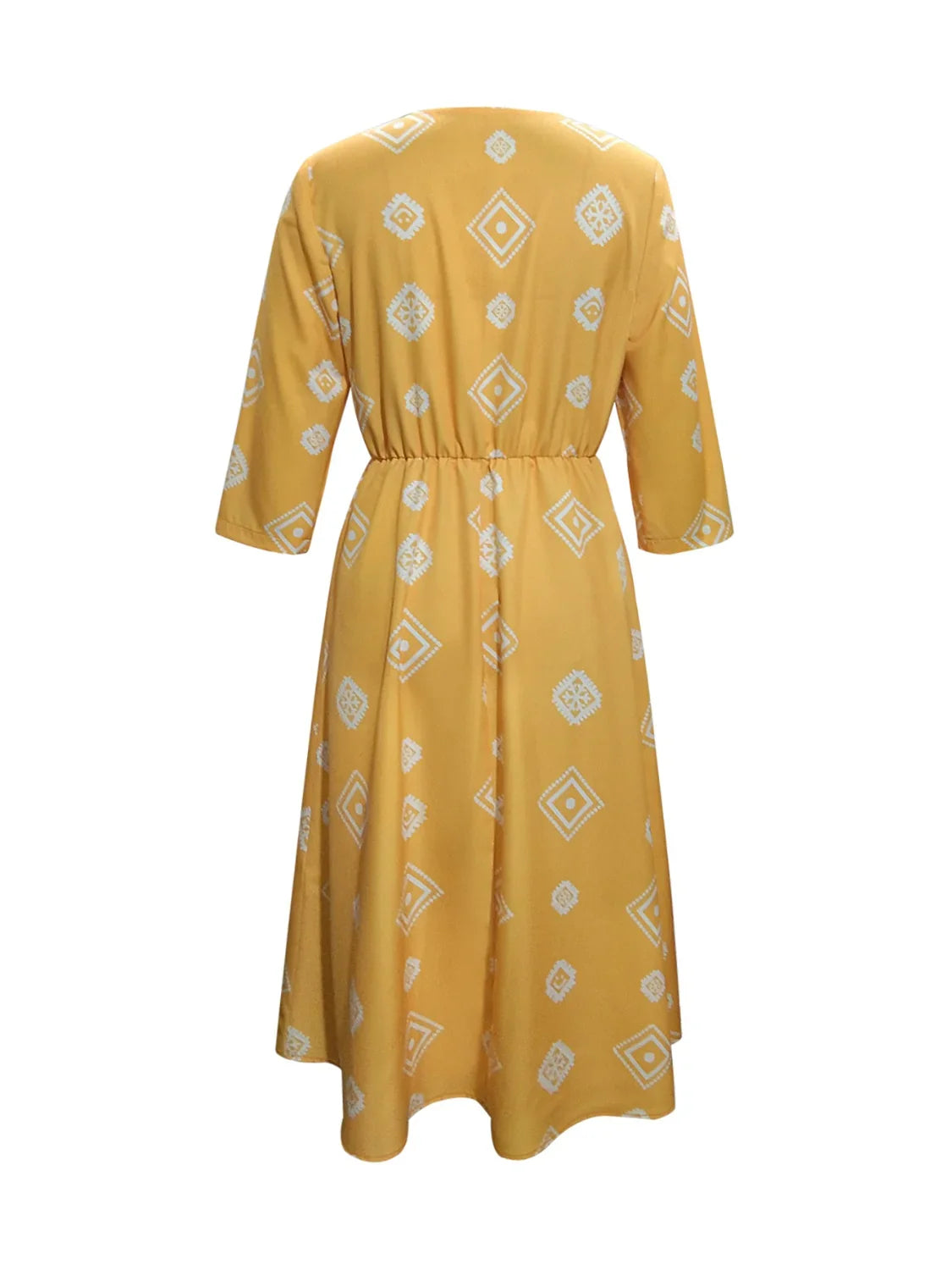 Geometric Notched Neck Dress - Southern Shores Clothing