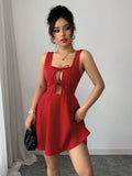 Tie Front Wide Strap Dress With Breezy Fit - Southern Shores Clothing