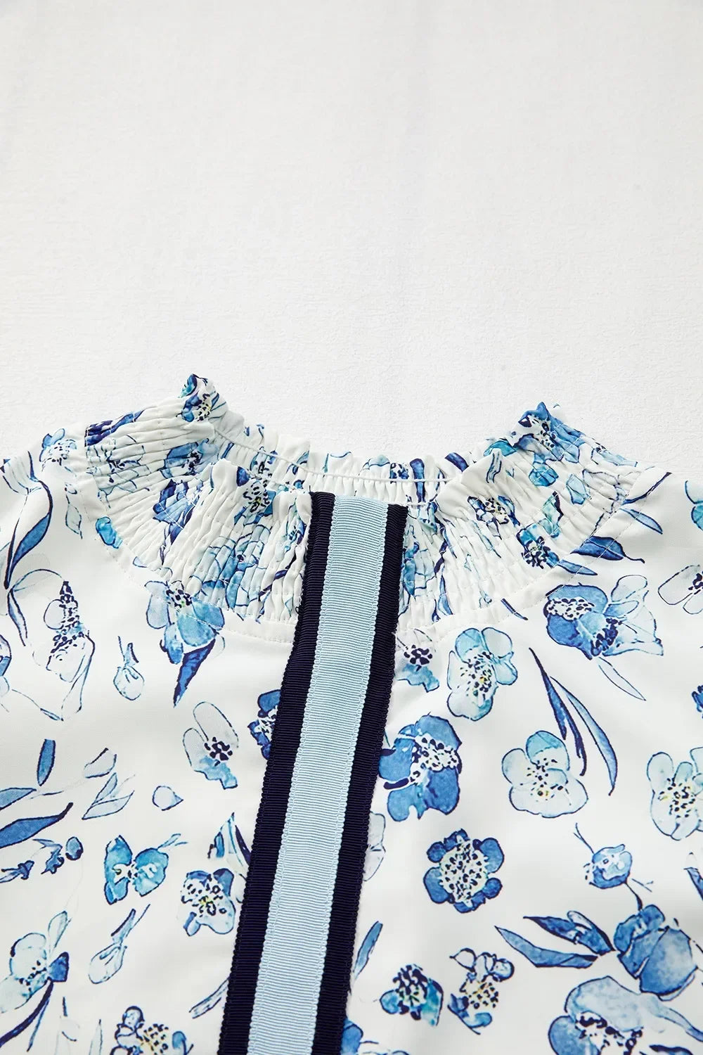Floral Print Ruffled Short Sleeve Blouse - Southern Shores Clothing