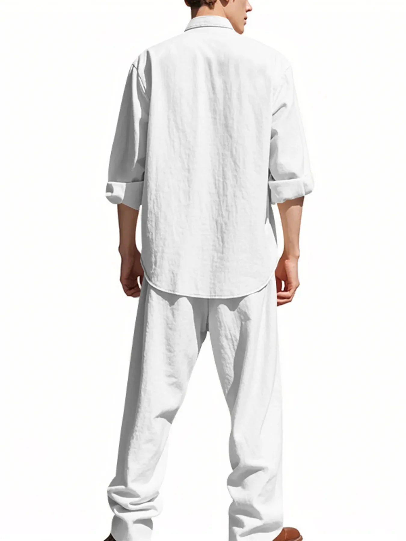 Men's Full Size Button Up Shirt and Pants Set Plus Size - Southern Shores Clothing