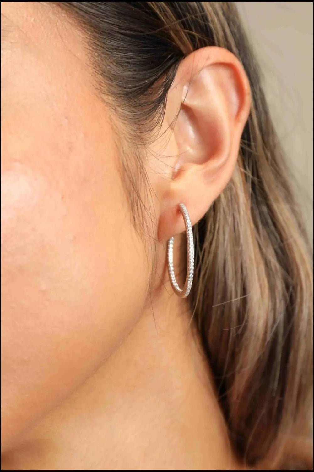 Southern Shores Minimalist Moissanite Sterling Silver Hoop Earrings