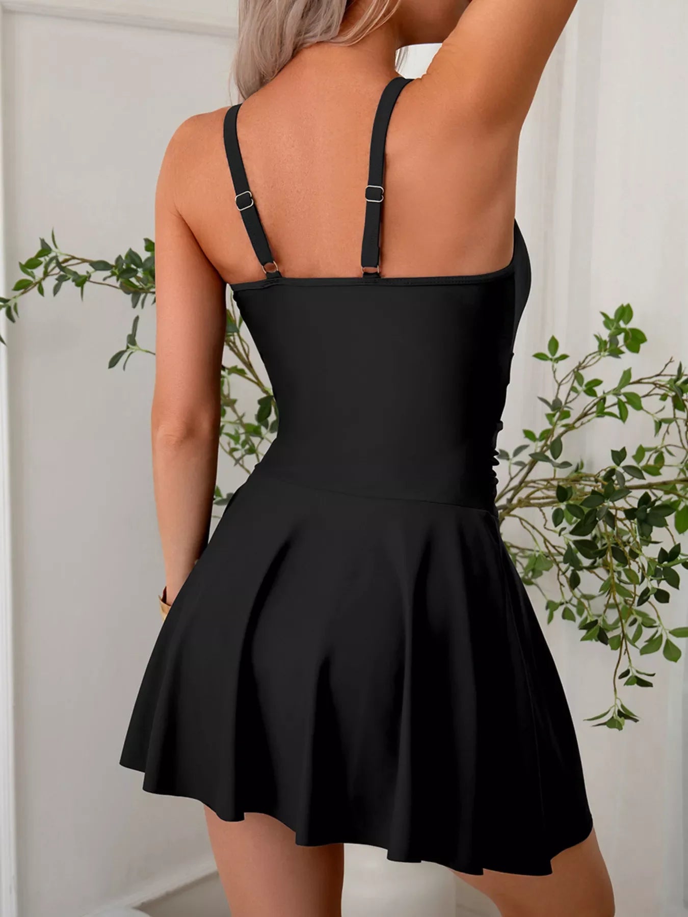 Mesh Panel Scoop Neck One-Piece Swimsuit With Removable Pads - Southern Shores Clothing