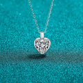Moissanite Heart Necklace In Sterling Silver