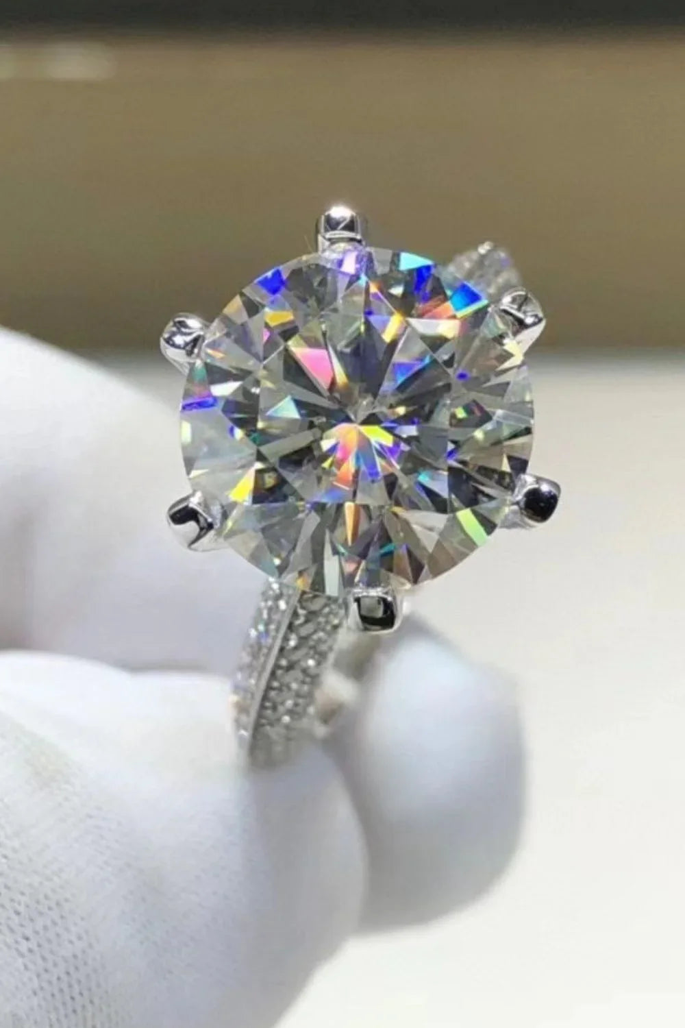 5 Carat Minimalist Moissanite 6-Prong Ring - Southern Shores Clothing