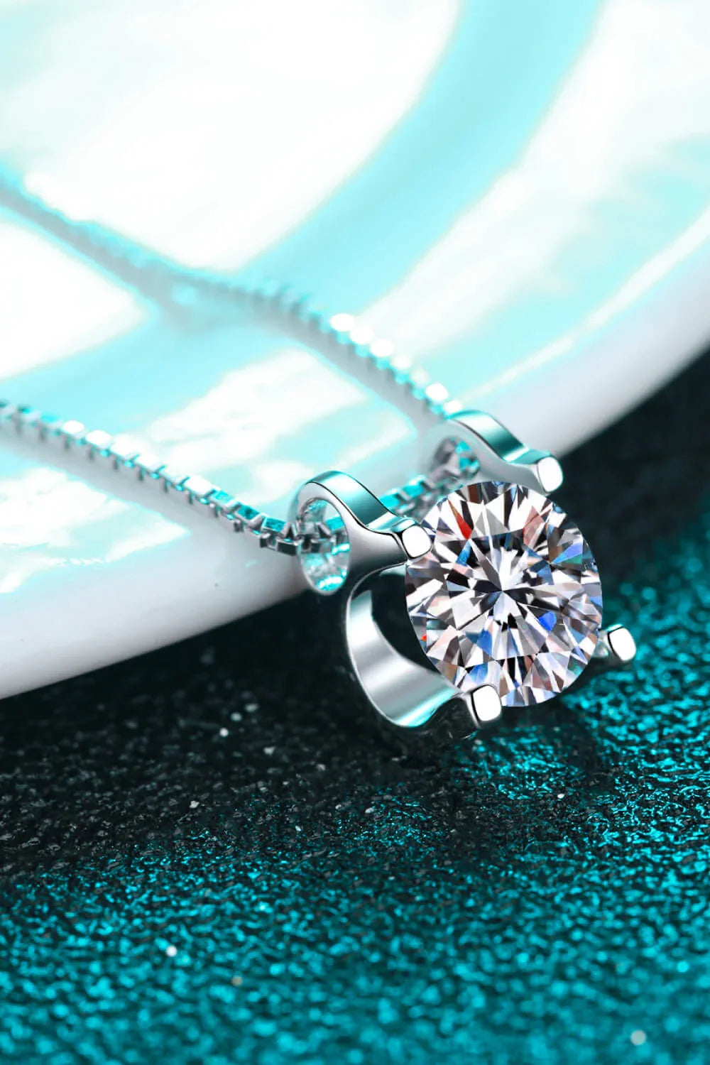 1 Carat Moissanite Sterling Silver Chain Necklace - Southern Shores Clothing