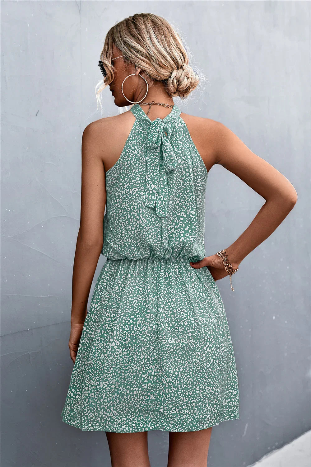 Floral Tied Sleeveless Mini Dress - Southern Shores Clothing