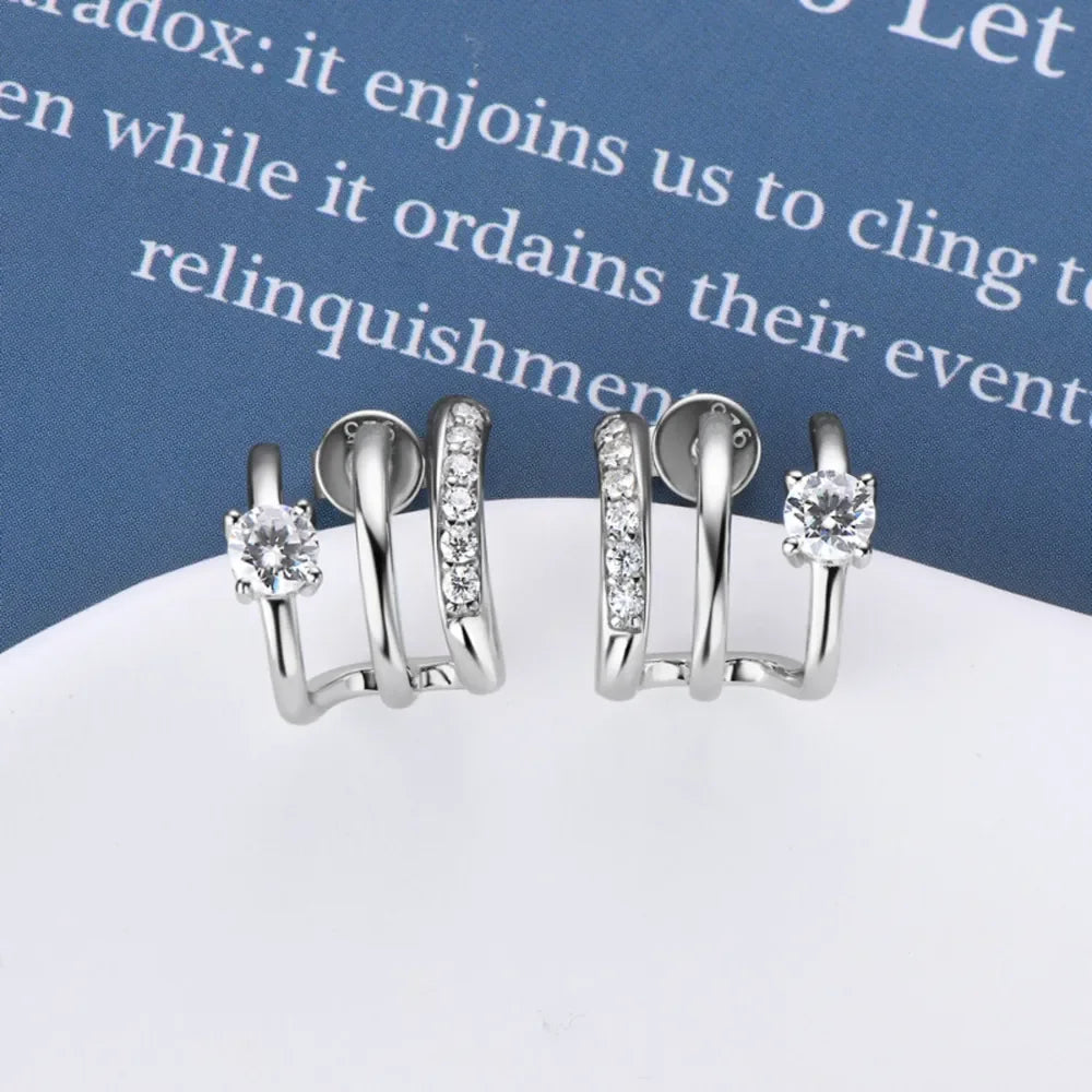 Moissanite D Color Sterling Silver Earrings - Southern Shores Clothing