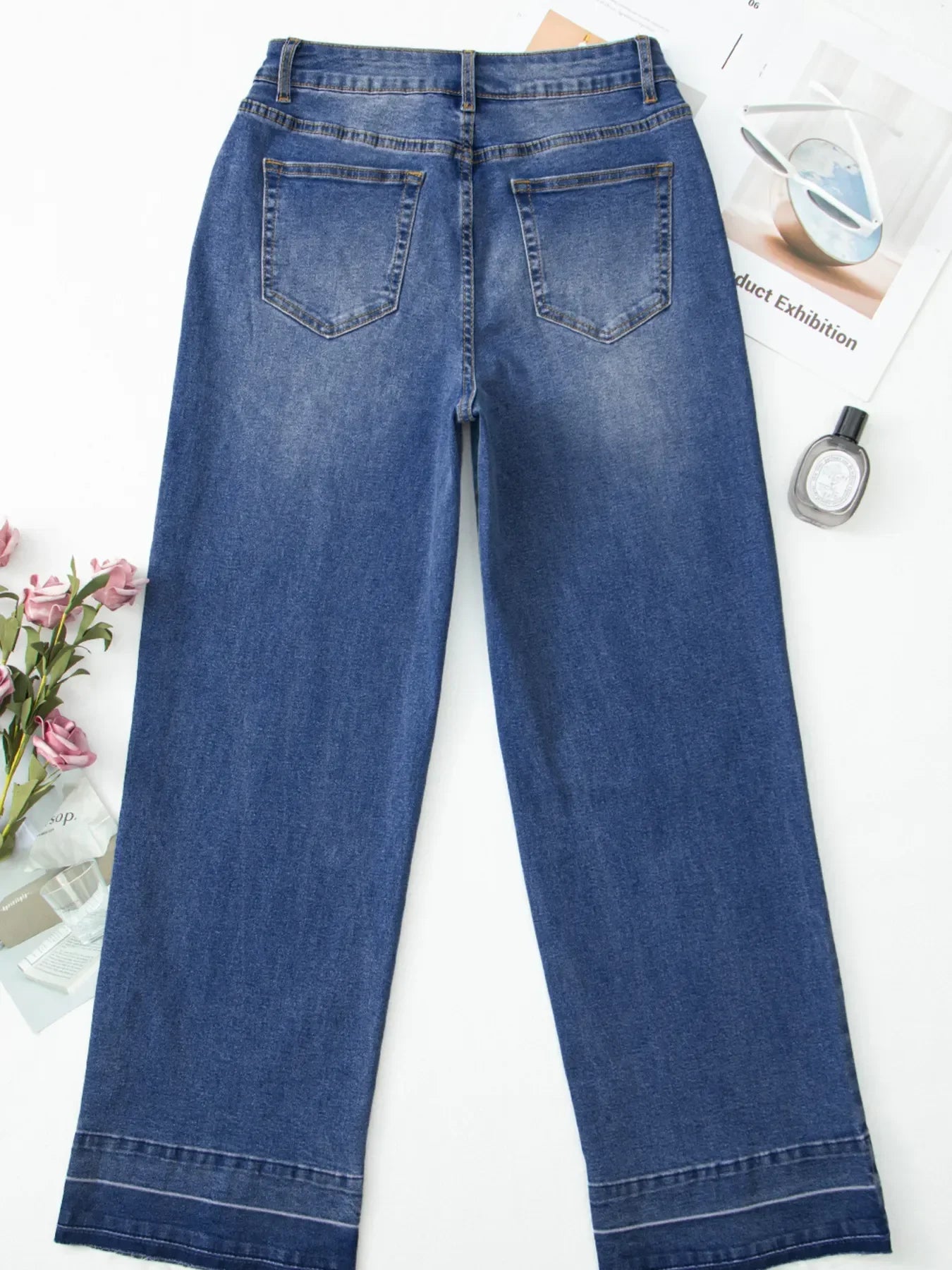 Coastal High Rise Loose Jeans With Raw Hem And Unique Cuffs - Southern Shores Clothing