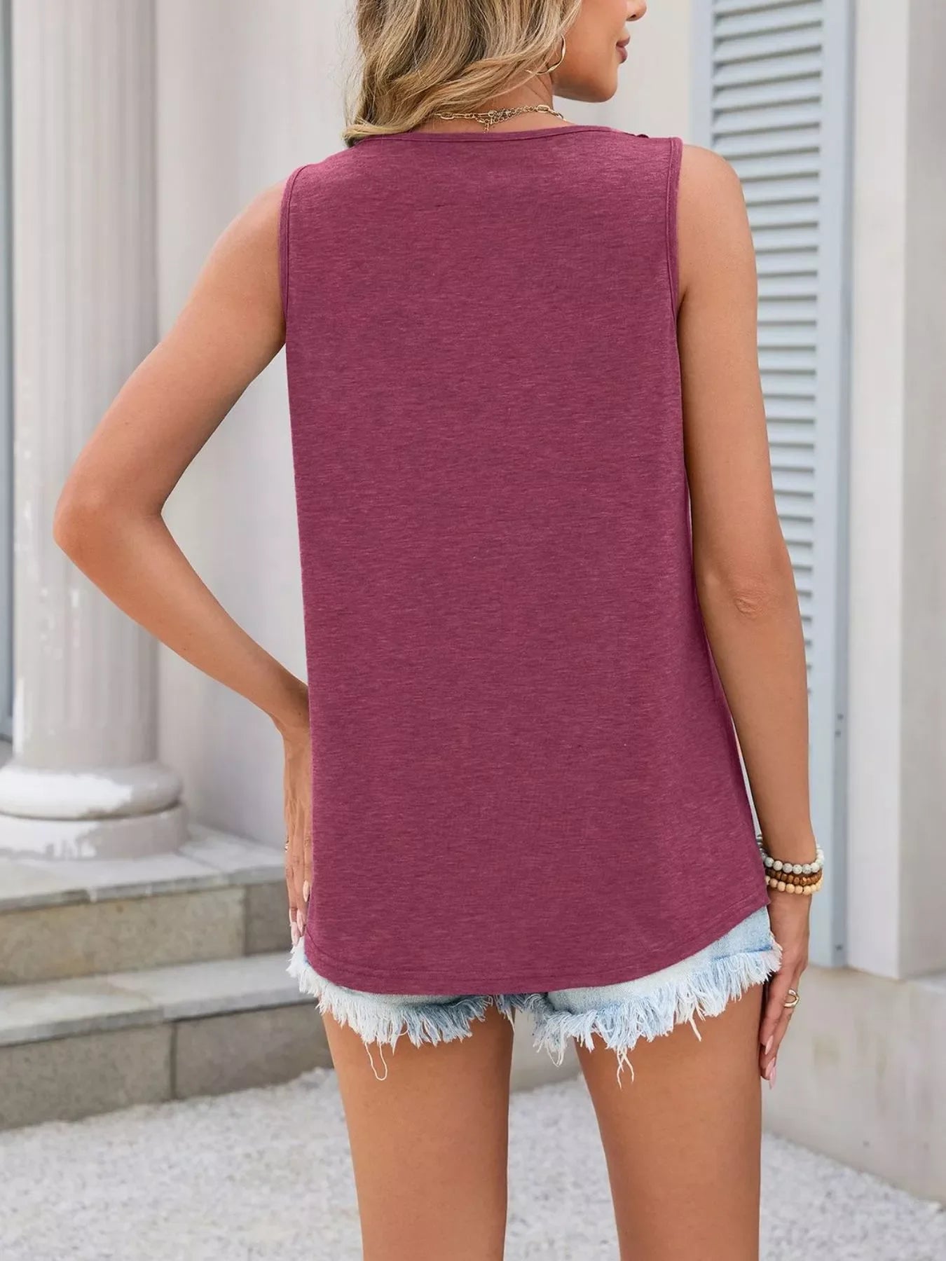 Lace Trim Sleeveless Tank Top With Intricate Lace Front - Southern Shores Clothing