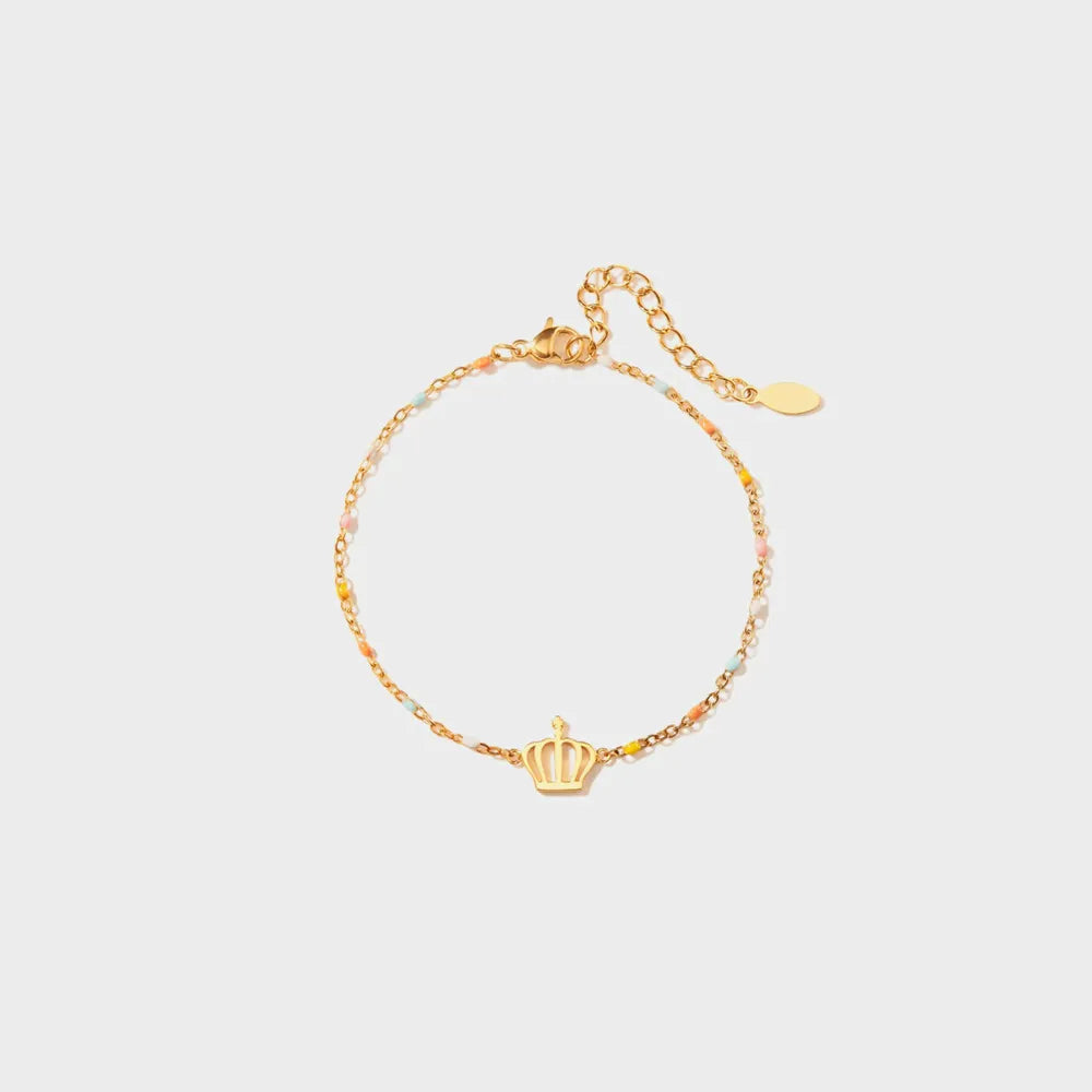 Southern Shores Crown Shape 18K Gold-Plated Bead Bracelet