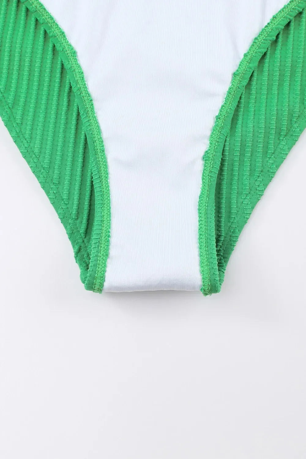 Textured Contrast Banding High Waist Bikini Set Two Piece - Southern Shores Clothing