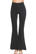 High Waisted Flare Yoga Pants Raw Hem Tummy Control - Southern Shores Clothing