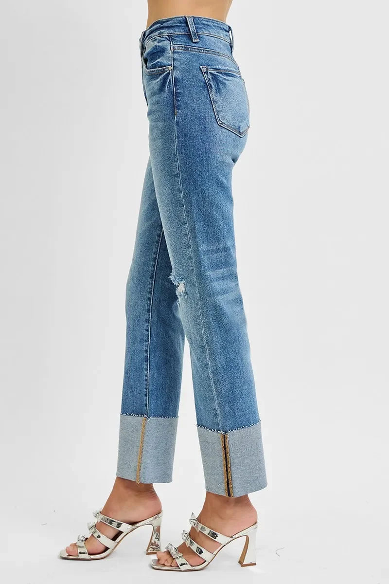 High Rise Ankle Straight Jeans Plus Size - Southern Shores Clothing
